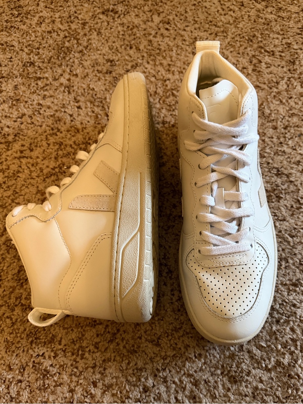 Veja Cream High-Top Sneakers